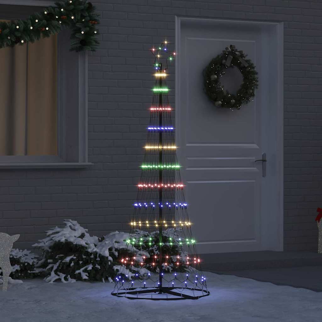 LED juletre med stativ Flerfarget 138.5 x 138.5 x 399 cm Metall
