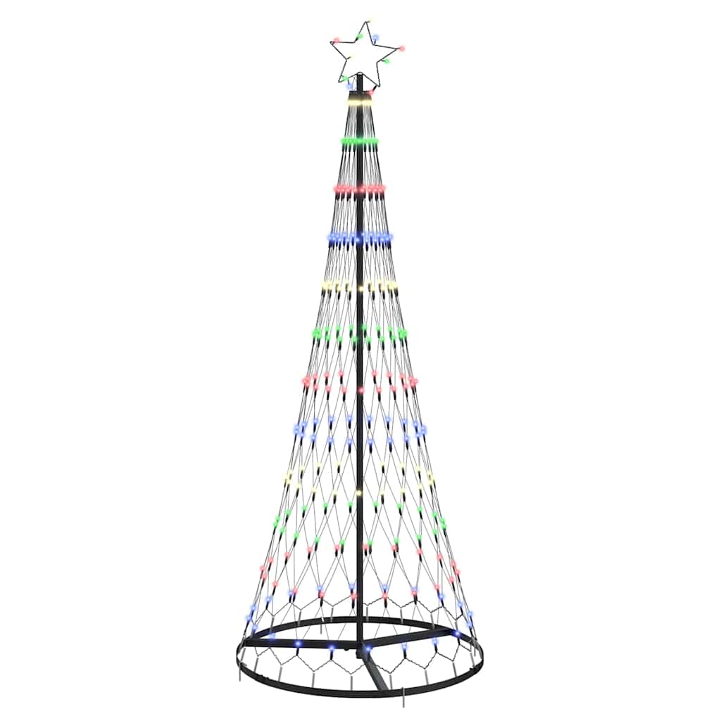LED juletre med stativ Flerfarget 138.5 x 138.5 x 399 cm Metall