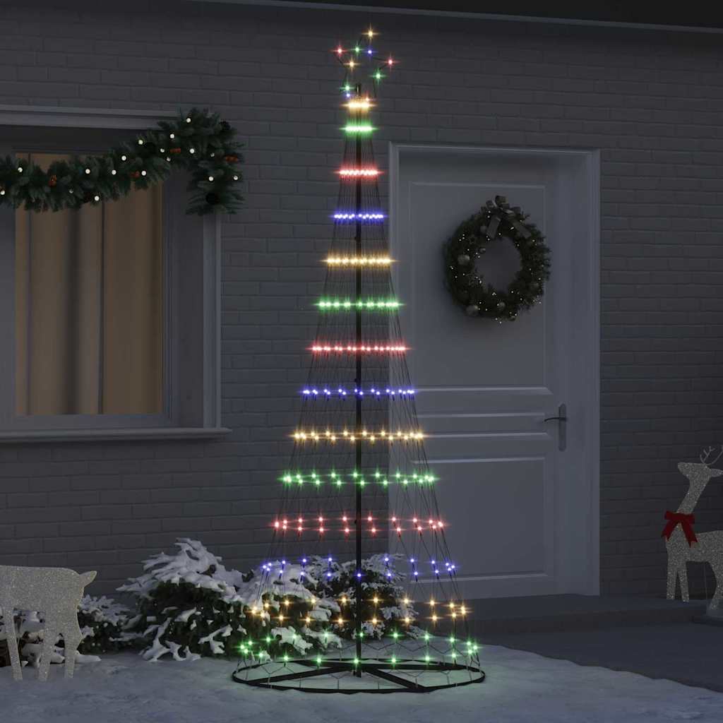 LED juletre med stativ Flerfarget 138.5 x 138.5 x 399 cm Metall