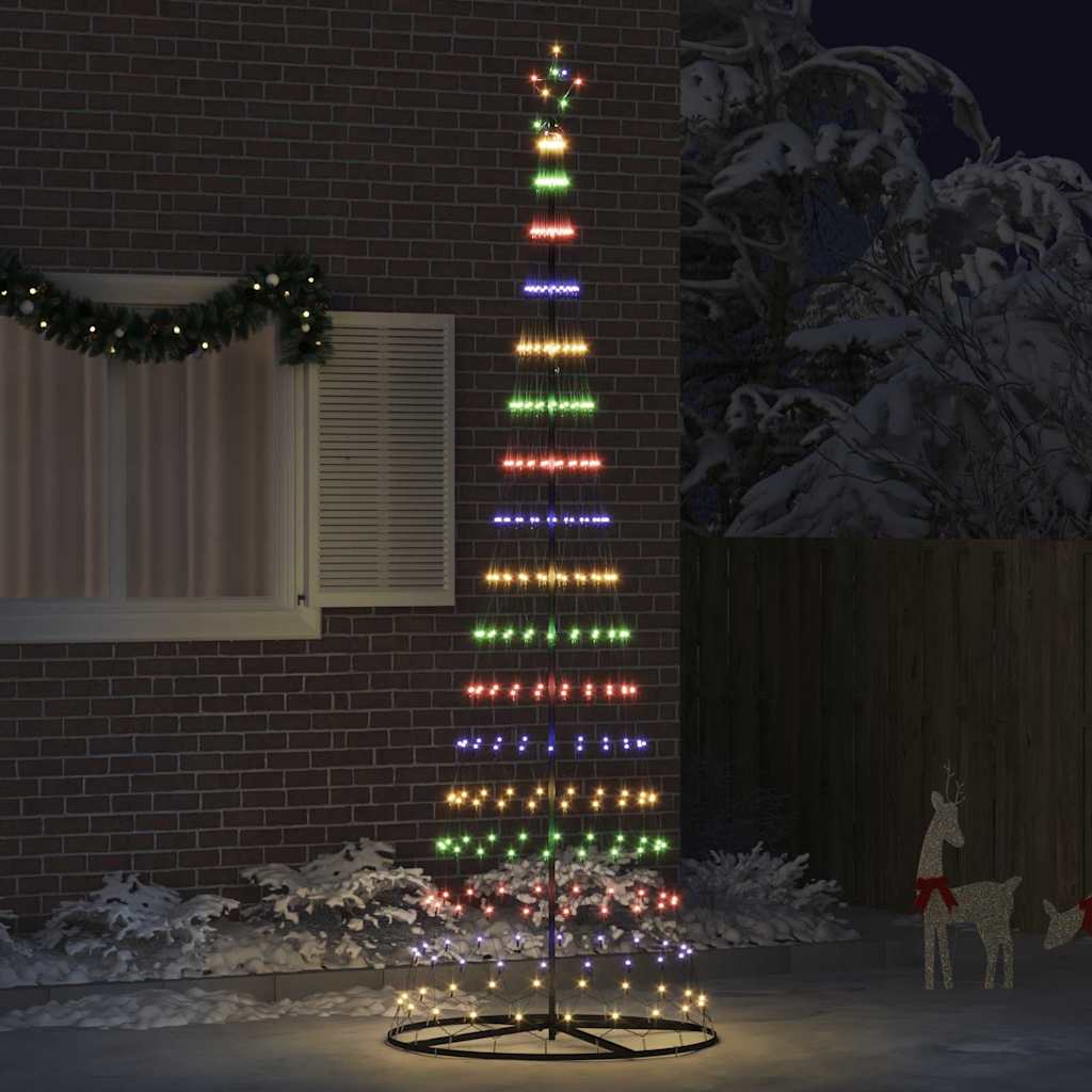 LED juletre med stativ Flerfarget 138.5 x 138.5 x 399 cm Metall