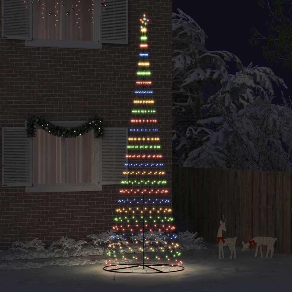 LED juletre med stativ Flerfarget 138.5 x 138.5 x 399 cm Metall