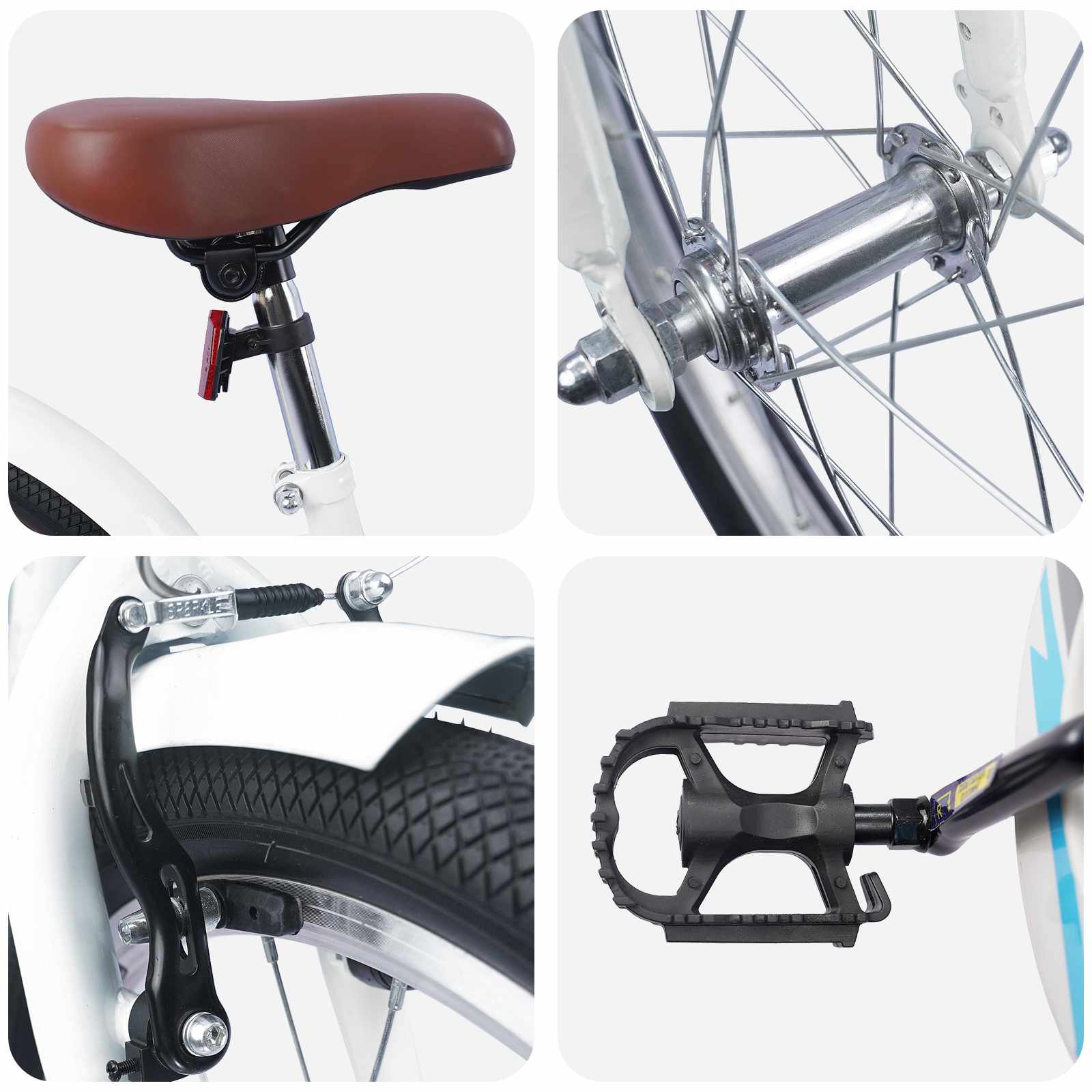 Barnesykkel 20 Tommer for 6-11 år gammel Hvit