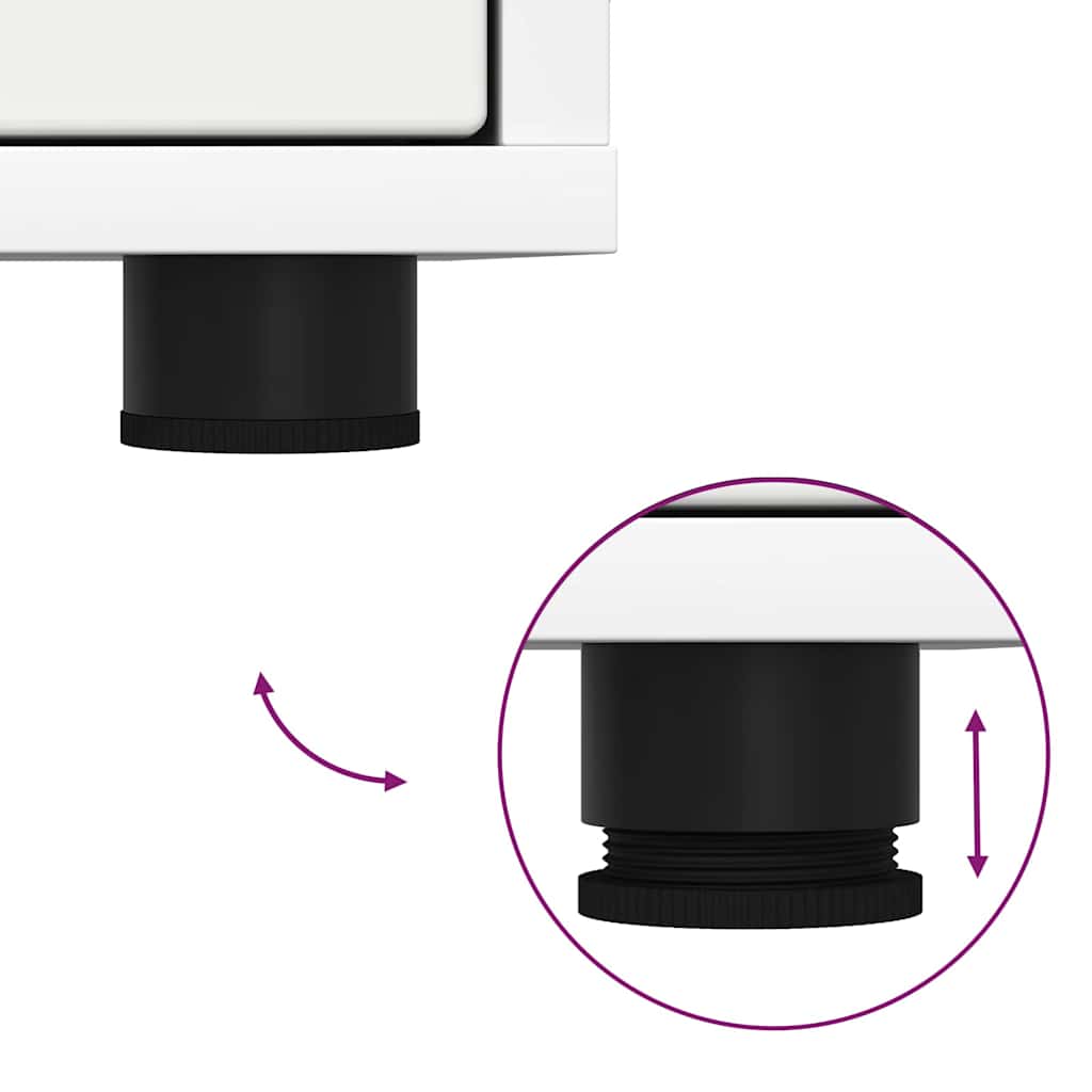 Nattbord med skuff Hvit 30,5 x 30 x 43 cm Konstruert tre