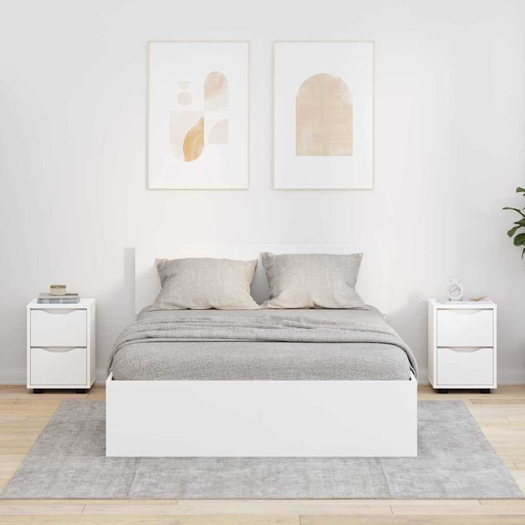 Nattbord med skuff 2 pcs Hvit 30,5 x 30 x 43 cm Konstruert tre