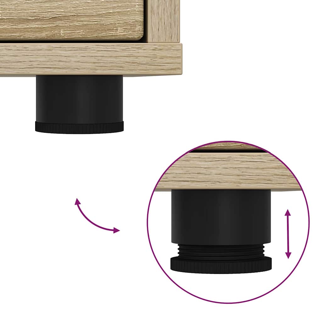 Nattbord 2 pcs Sonoma eik 30,5 x 30 x 43 cm Konstruert tre