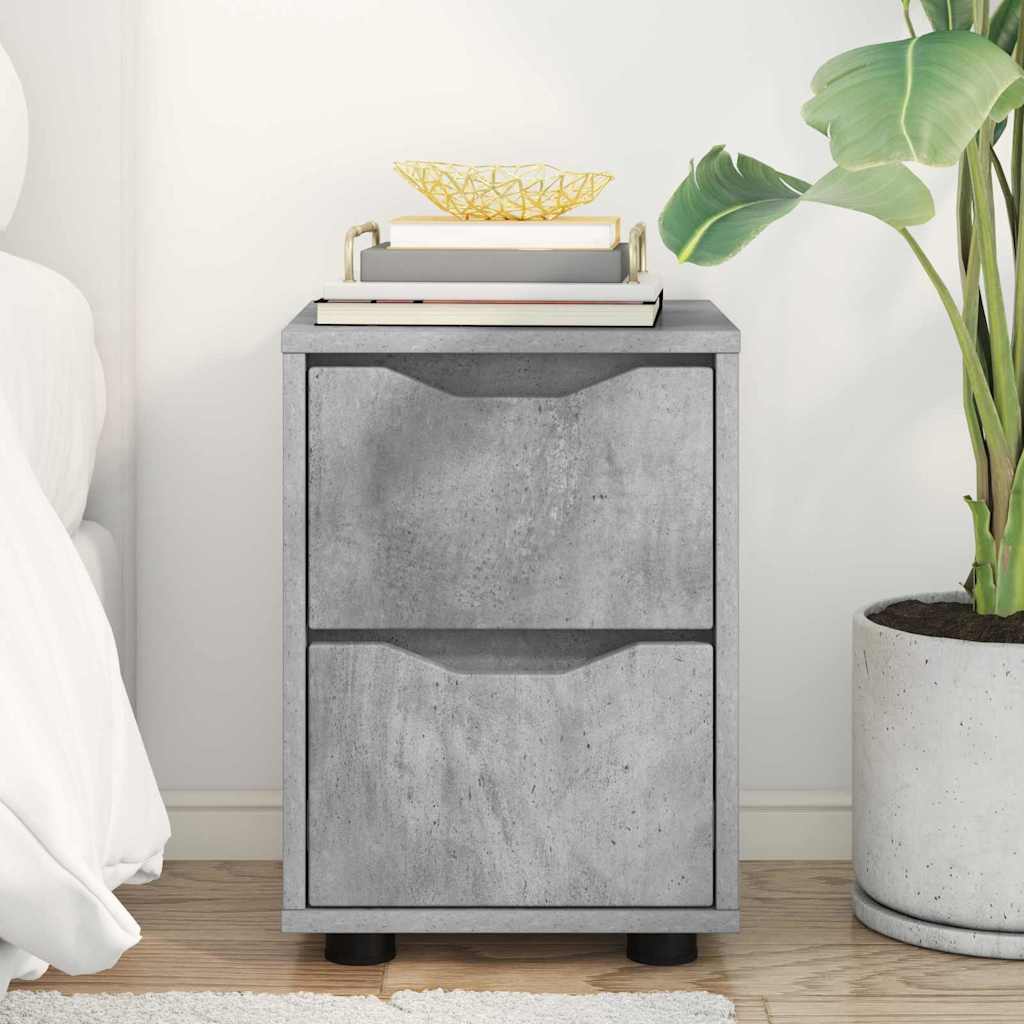 Nattbord med skuff Betonggrå 30,5 x 30 x 43 cm Konstruert tre