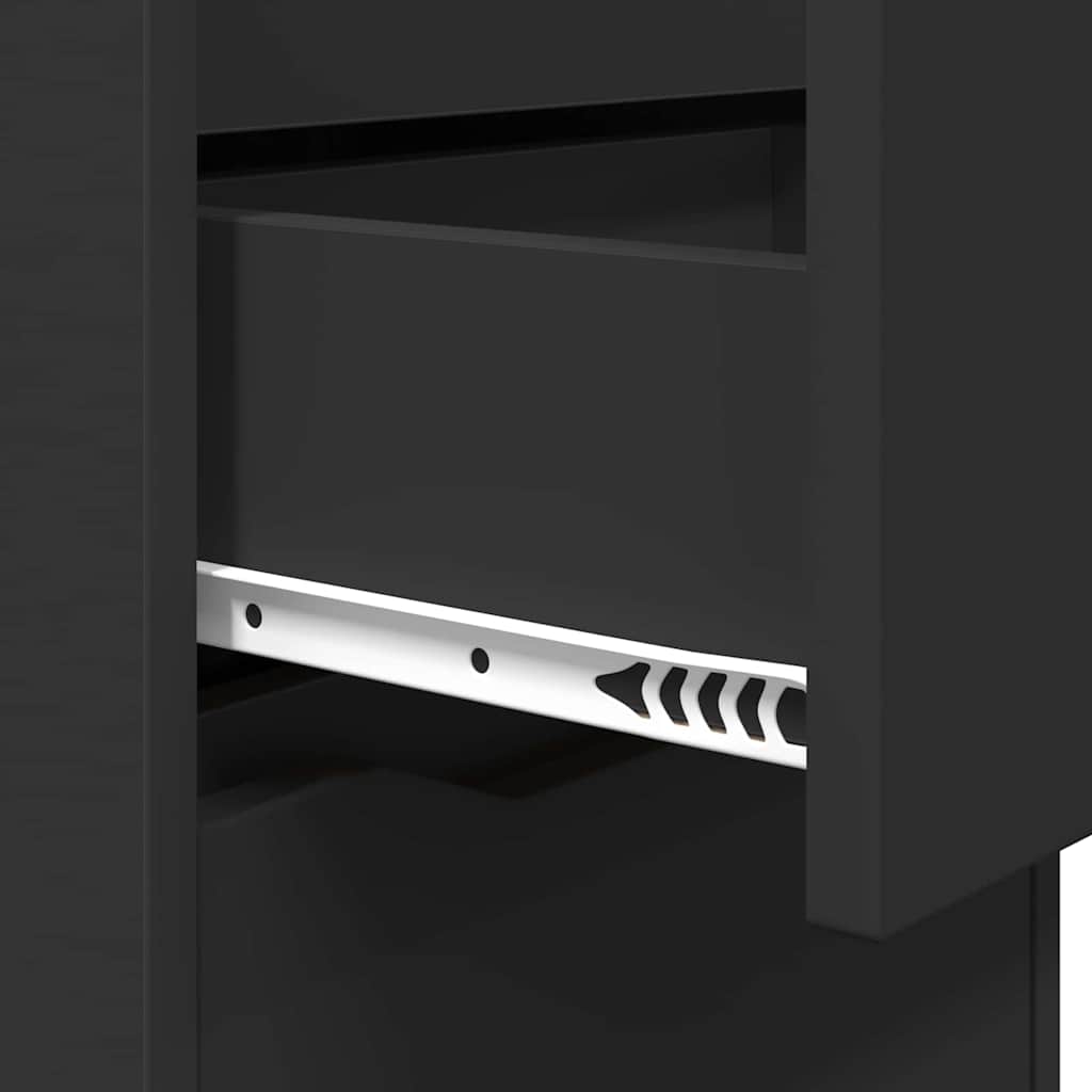 Nattbord med skuff Svart 40 x 30 x 467 cm Konstruert tre