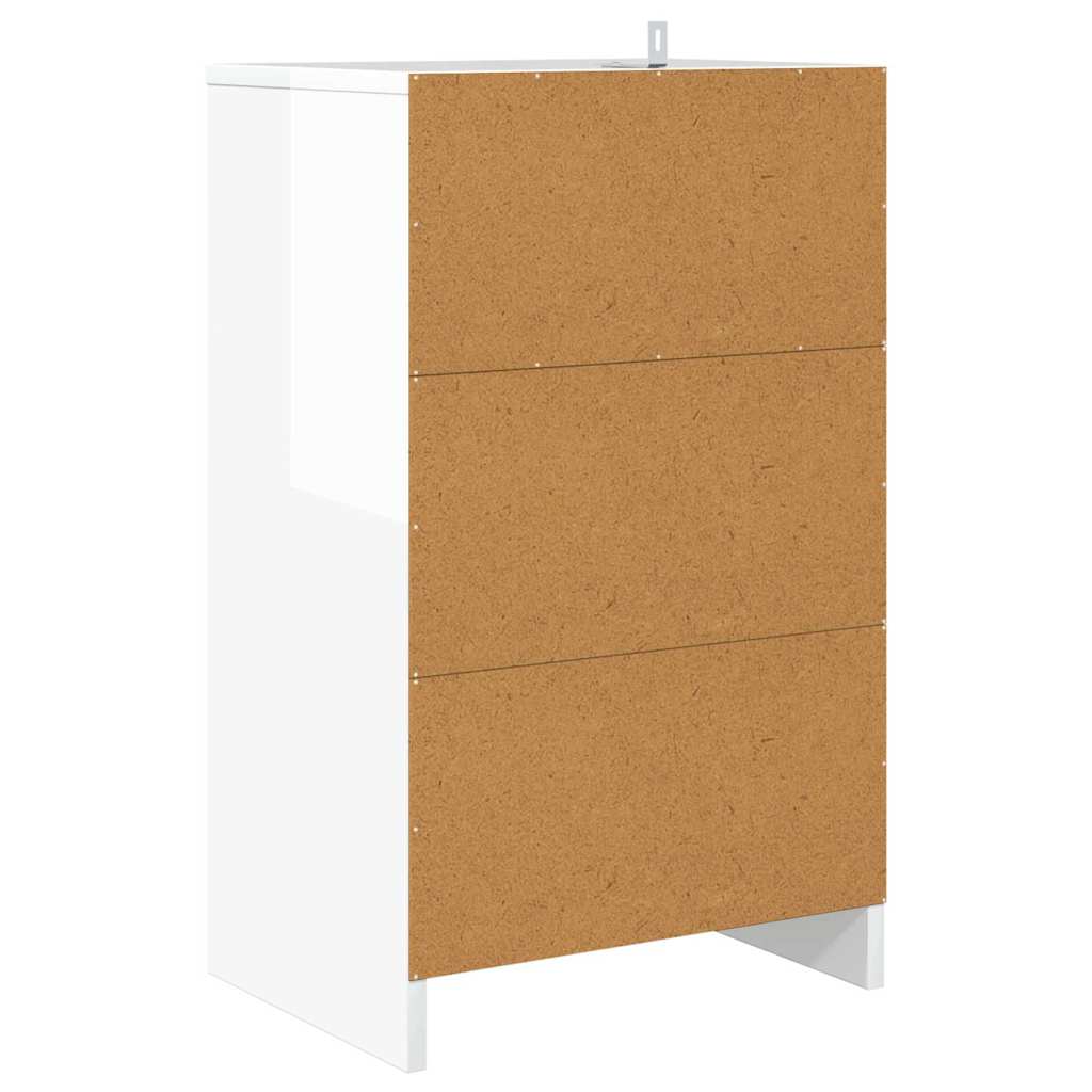 Nattbord 2 pcs Høyglanset hvit 40 x 30 x 467 cm Konstruert tre