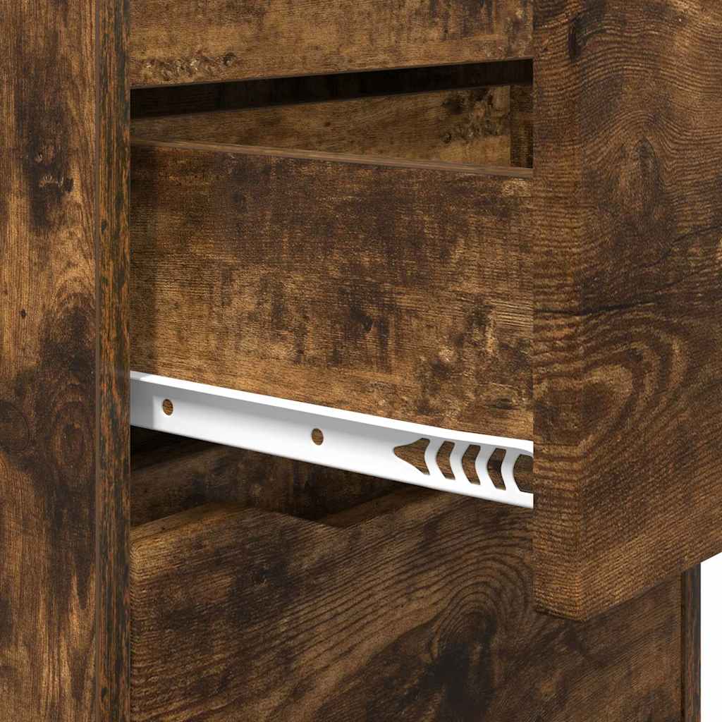 Nattbord 2 pcs Røkt eik 40 x 30 x 467 cm Konstruert tre