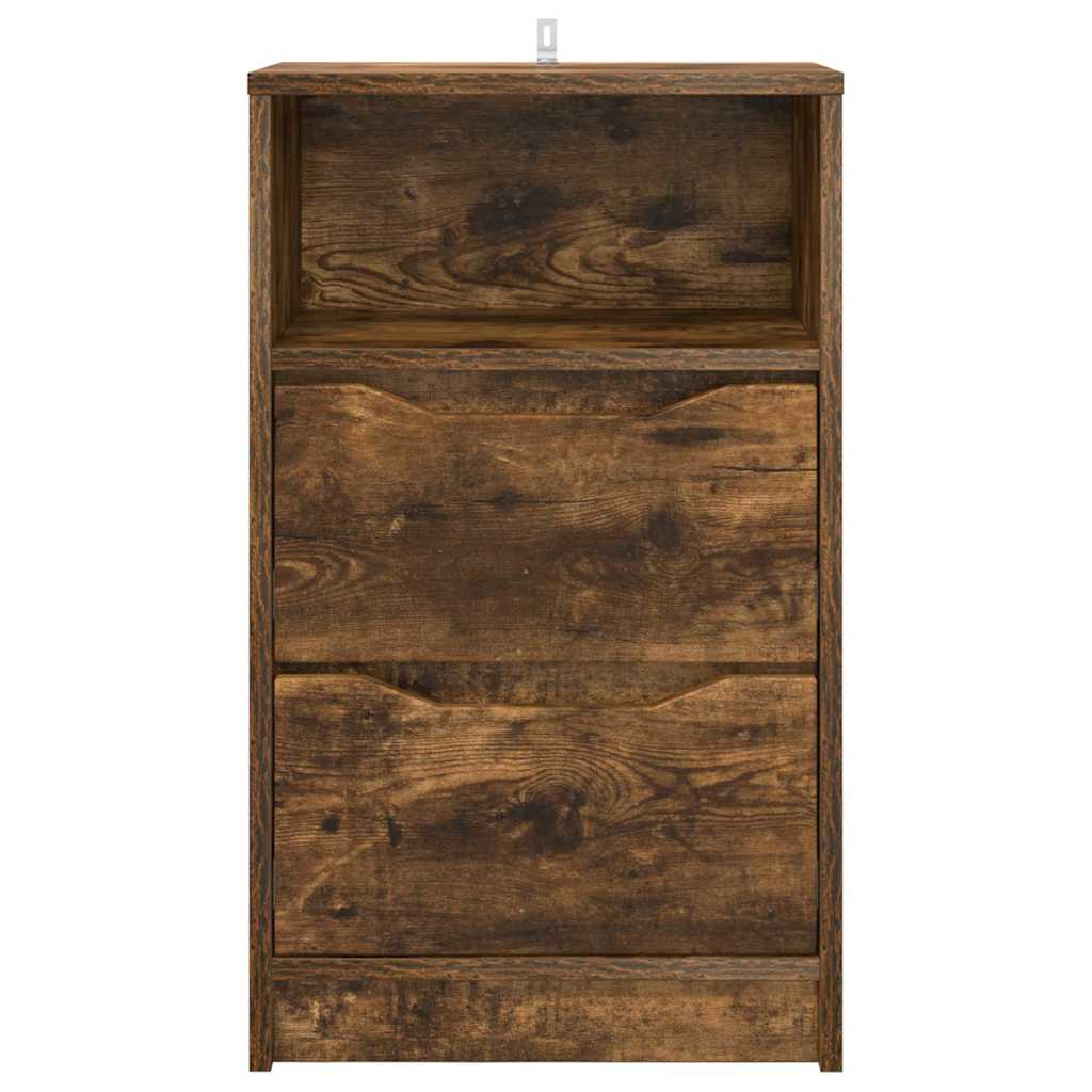 Nattbord 2 pcs Røkt eik 40 x 30 x 467 cm Konstruert tre