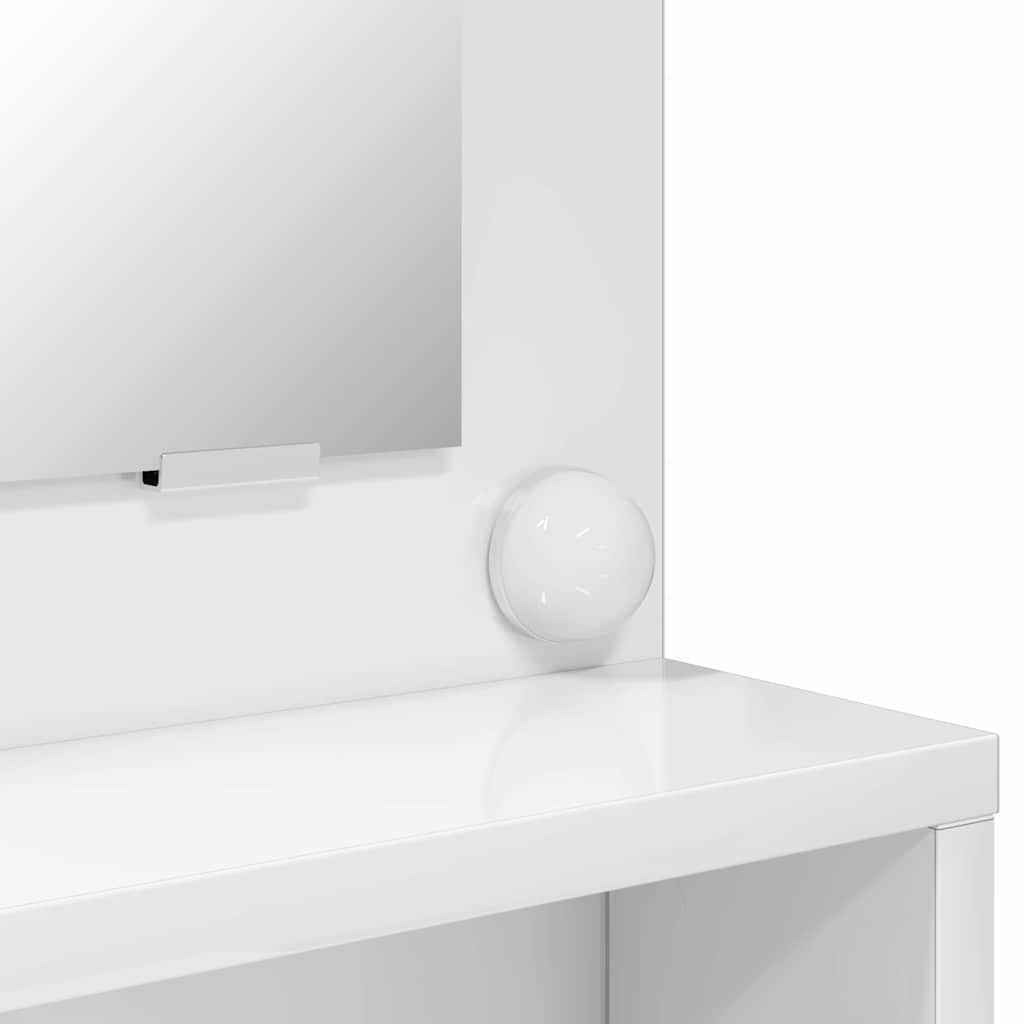 Soverom sminkebord med skuff Høyglanset hvit 80 x 39,6 x 135 cm