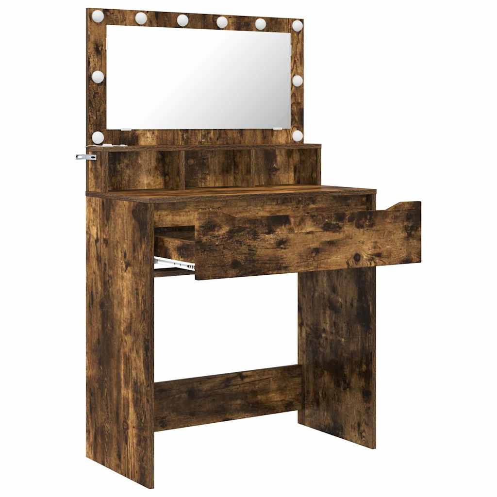 Soverom sminkebord Røkt eik 80 x 39,6 x 135 cm Konstruert tre