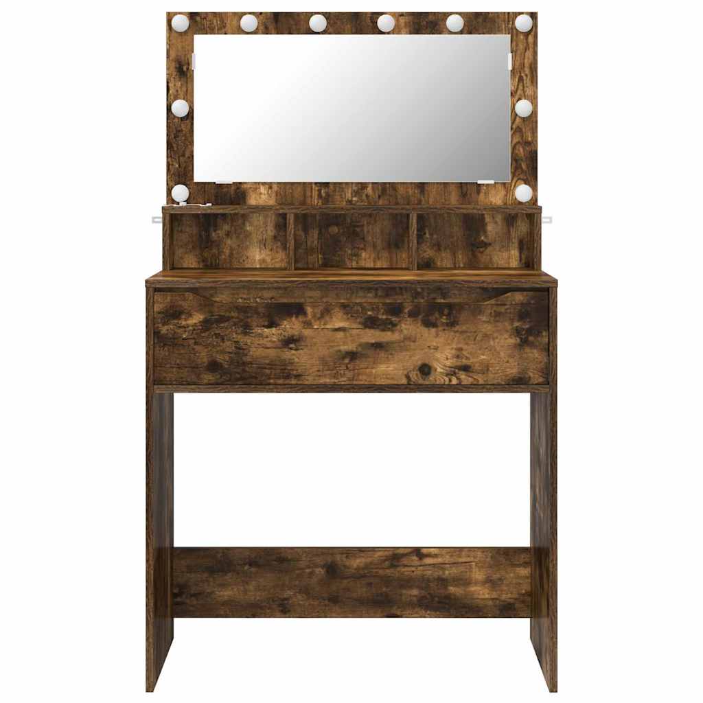 Soverom sminkebord Røkt eik 80 x 39,6 x 135 cm Konstruert tre