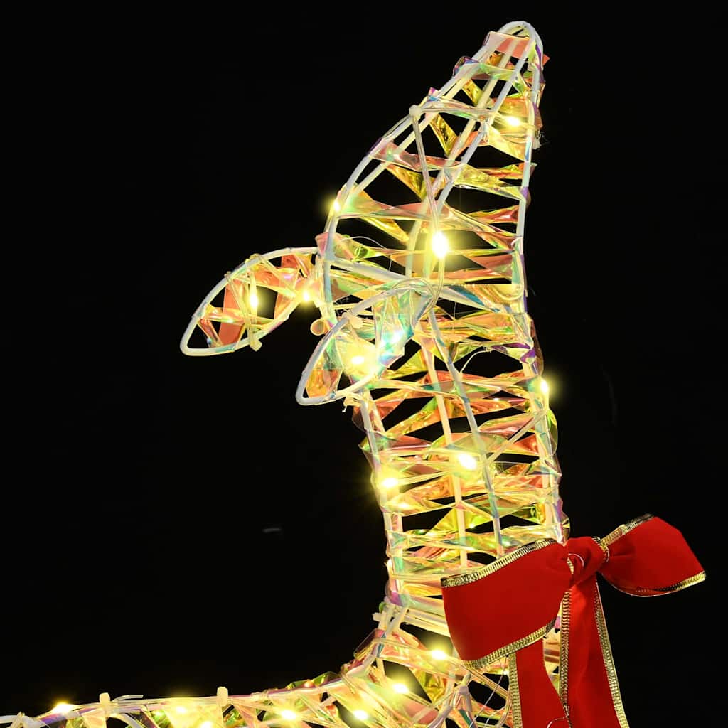 Reinsdyrfamilie 3 pcs Varmhvit 128 cm PET