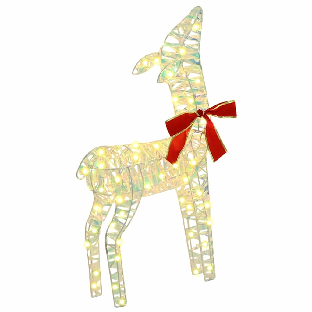 Reinsdyrfamilie 3 pcs Varmhvit 128 cm PET