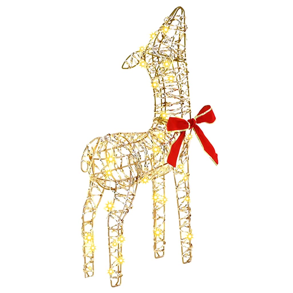 Reinsdyrfamilie 3 pcs Varmhvit 128 cm PET