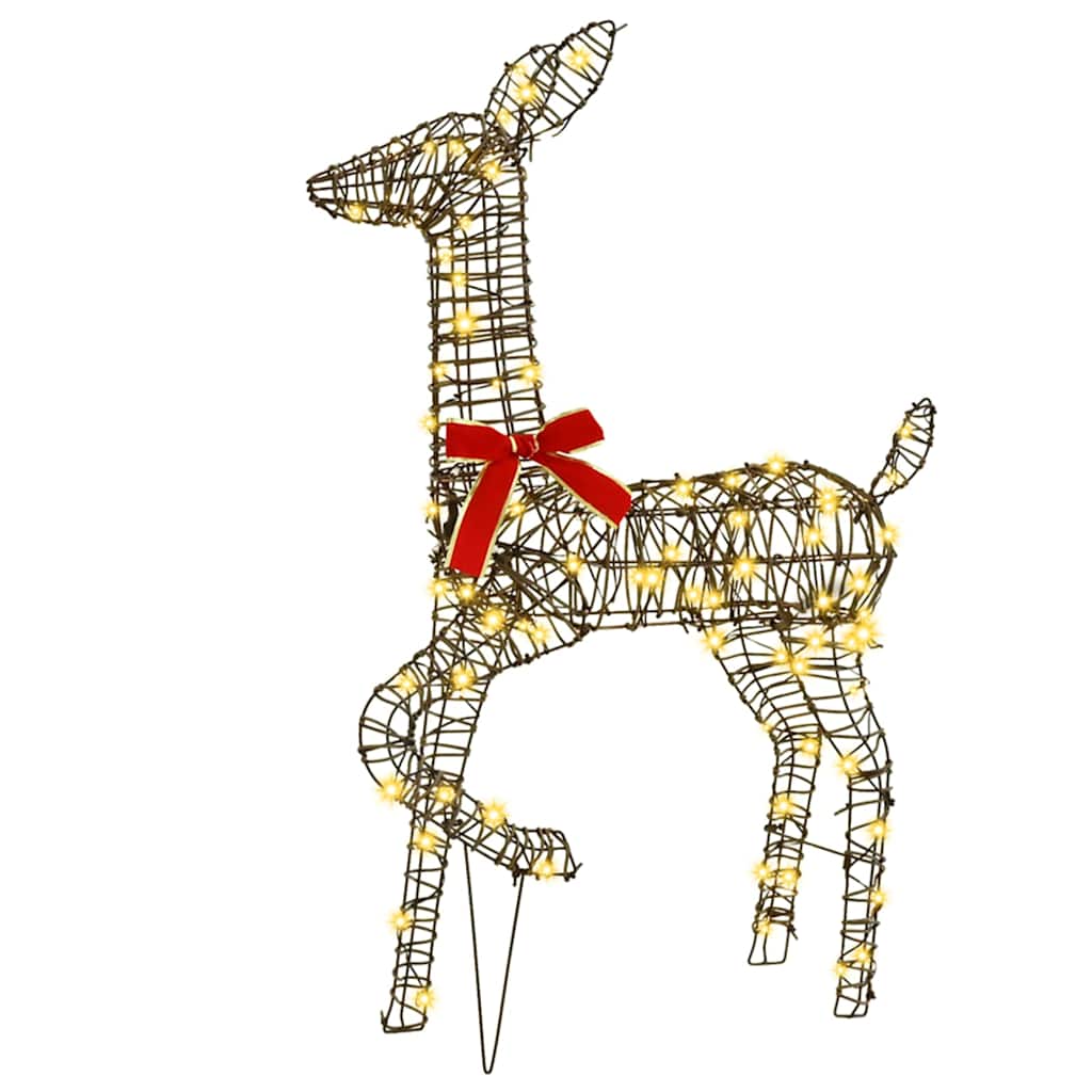 Reinsdyrfamilie 3 pcs Varmhvit 128 cm Rotting