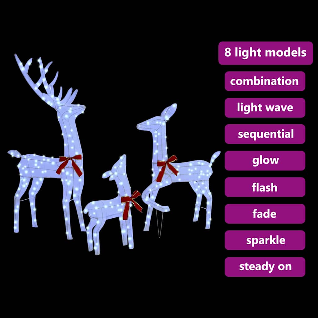 Reinsdyrfamilie 3 pcs Kaldhvit 68 x 26 x 127 cm stoff