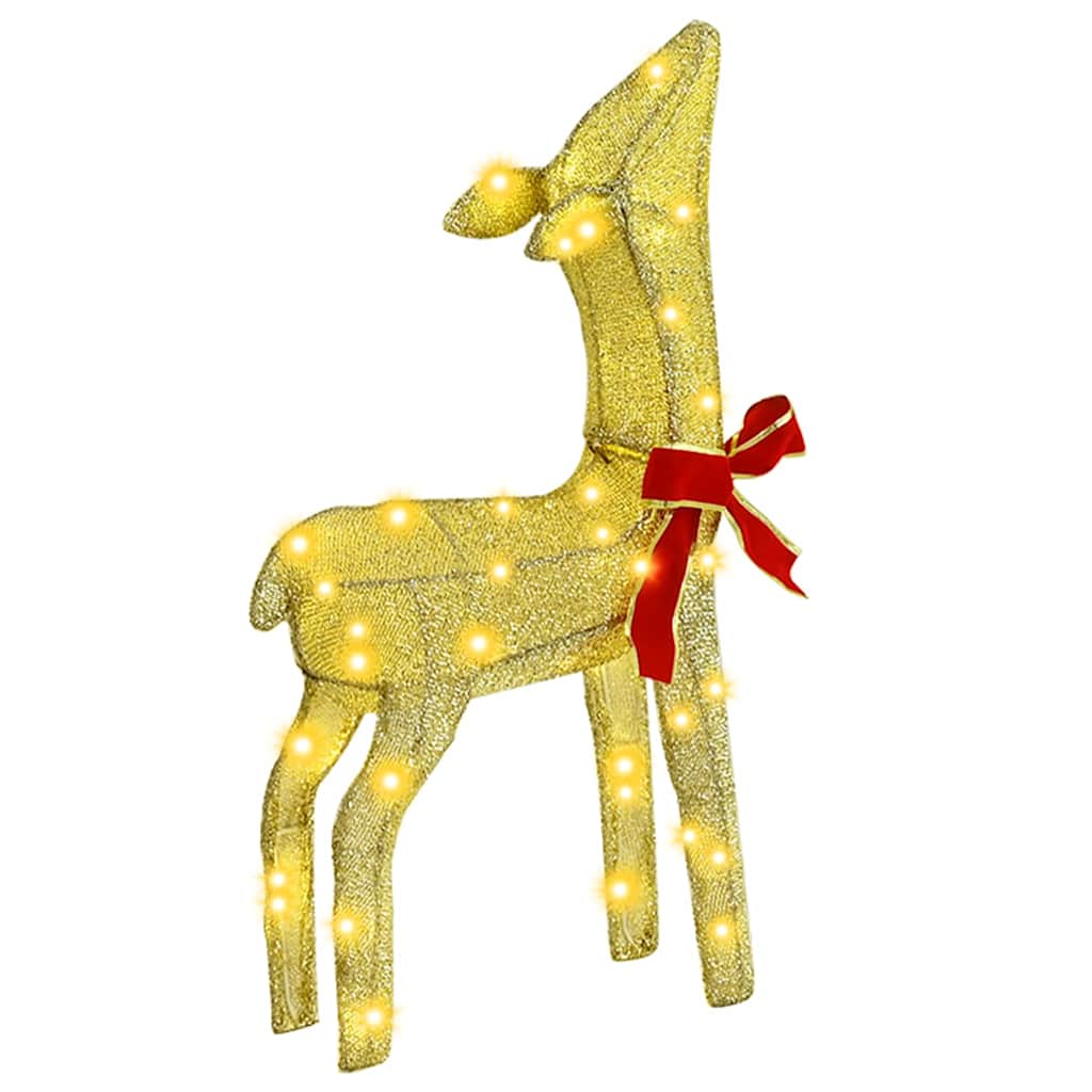 Reinsdyrfamilie 3 pcs Varmhvit 68 x 26 x 127 cm stoff