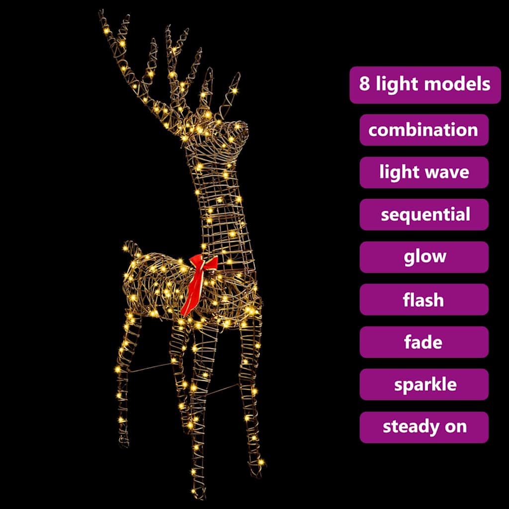 3D reinsdyr Varmhvit 128 cm Rotting