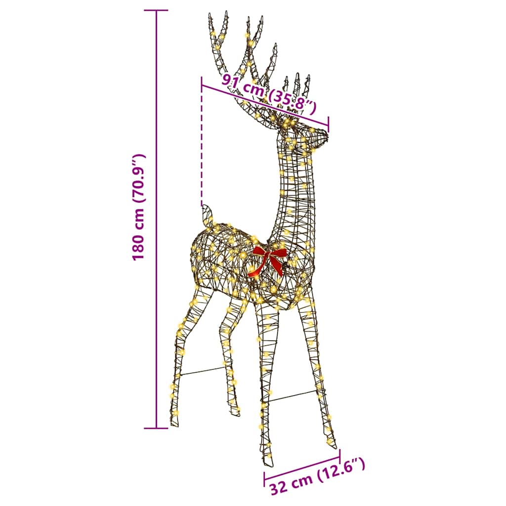 3D reinsdyr Varmhvit 180 cm Rotting