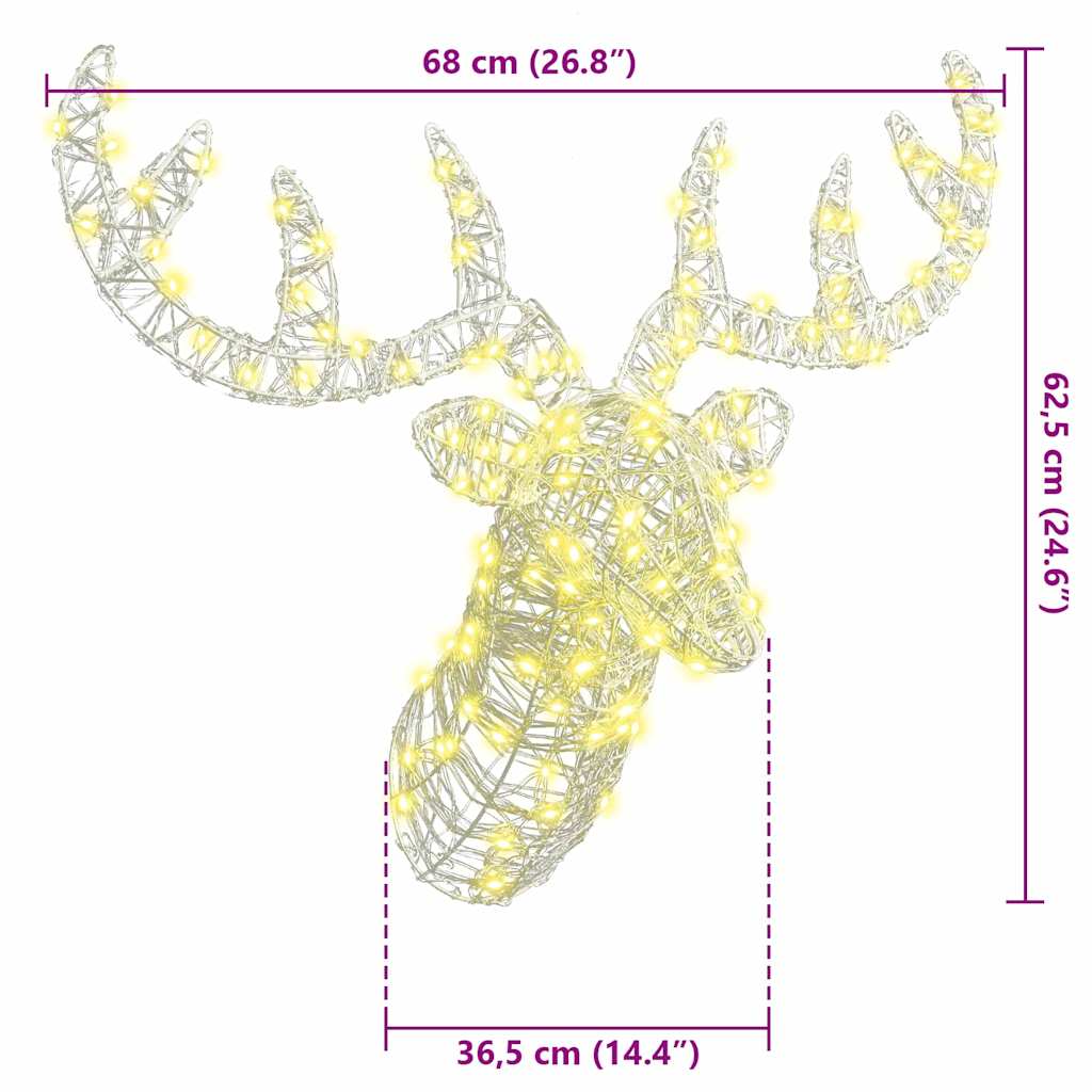 Rudolf hode Varmhvit 60 cm Akryl