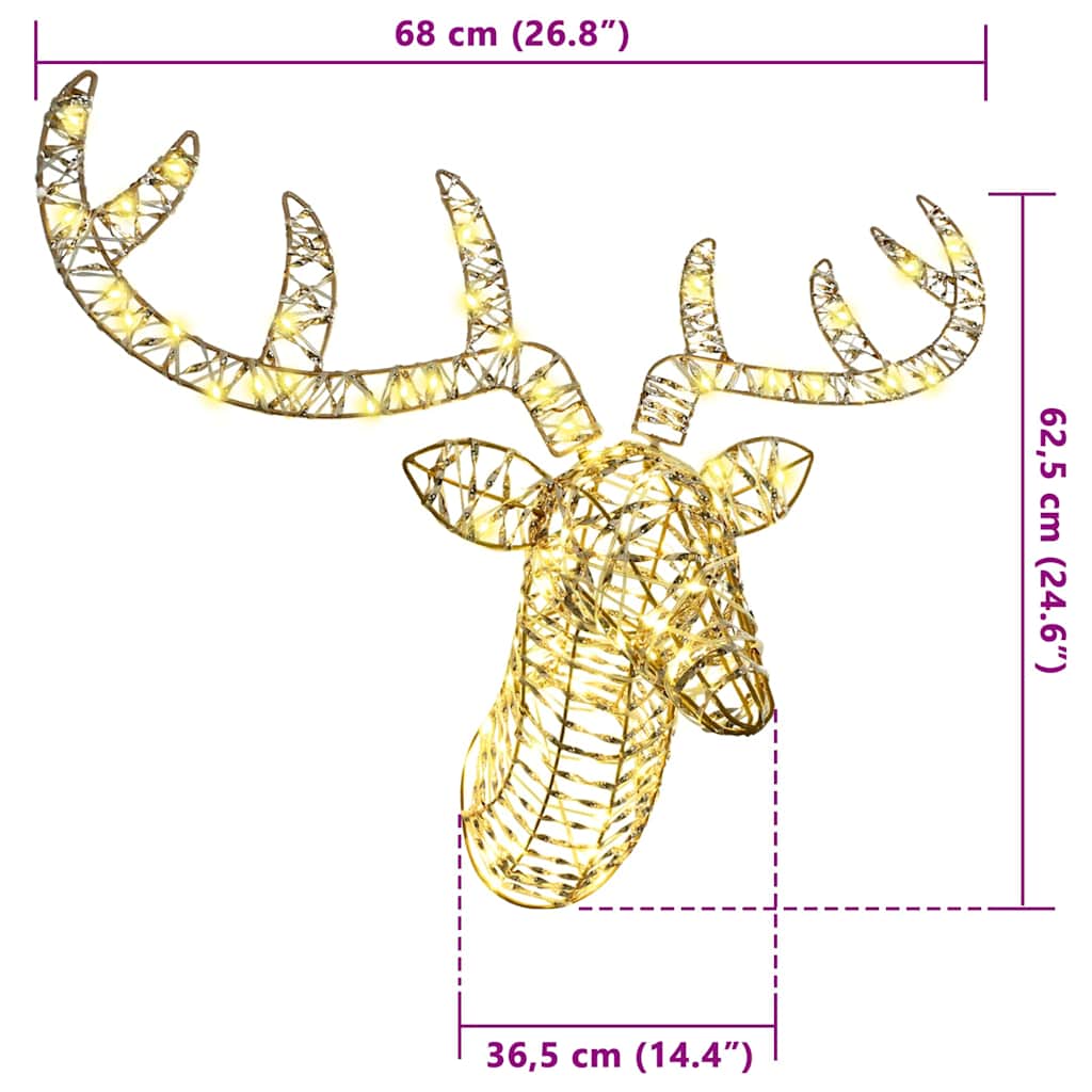 Reinsdyr Trekke Slede Varmhvit 60 cm PET