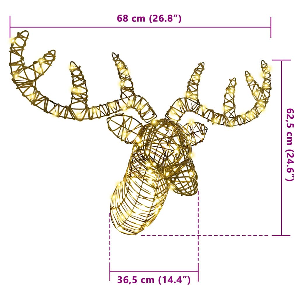 Reinsdyr Trekke Slede Varmhvit 60 cm Rotting