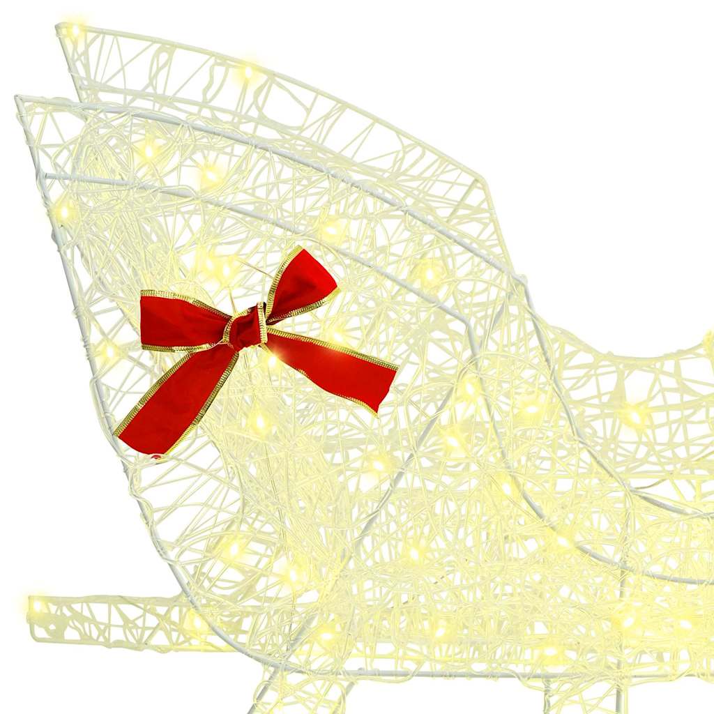 Reinsdyr Trekke Slede Varmhvit 120 cm 55 cm Akryl