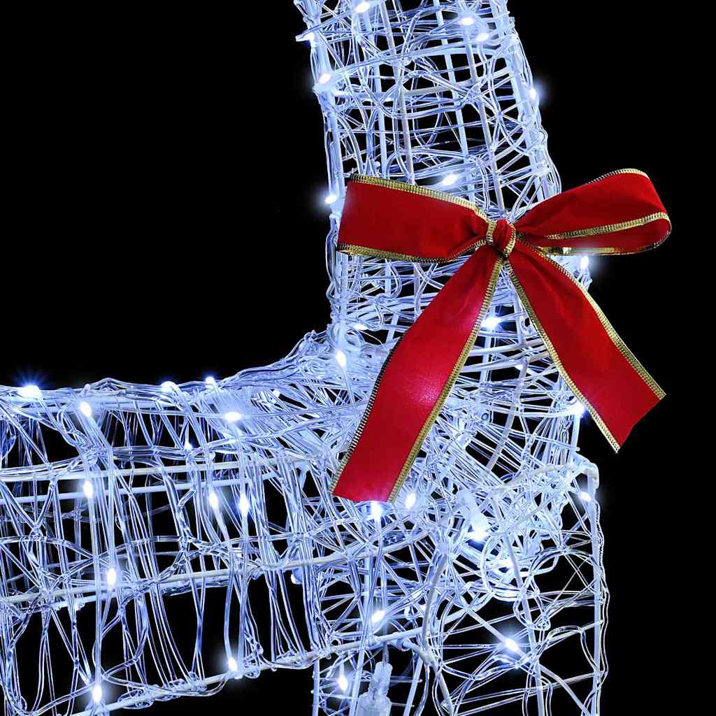 Reinsdyr Trekke Slede Kaldhvit 70 x 26 x 128,5 cm Akryl