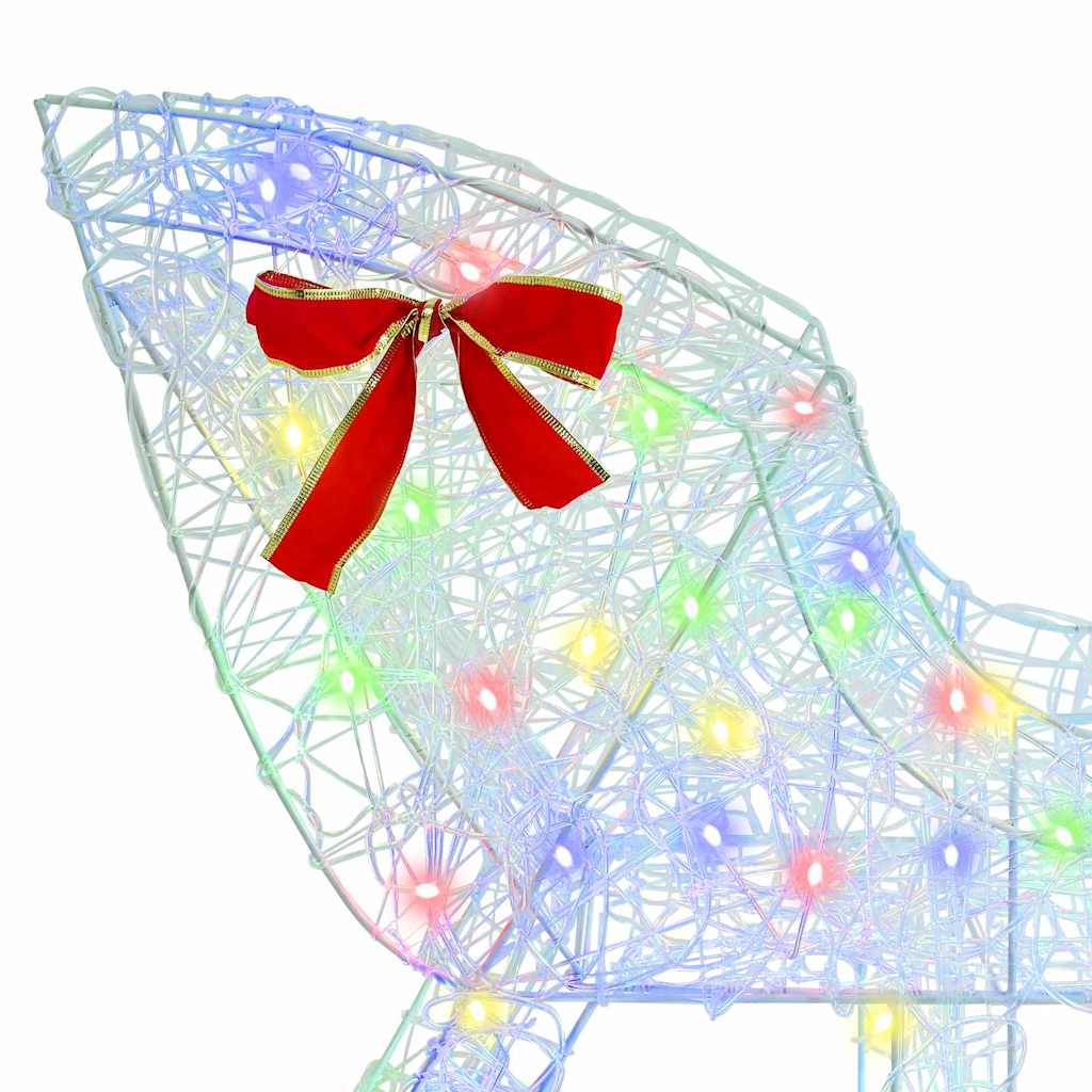 Reinsdyr Trekke Slede fargerik 70 x 26 x 128,5 cm Akryl