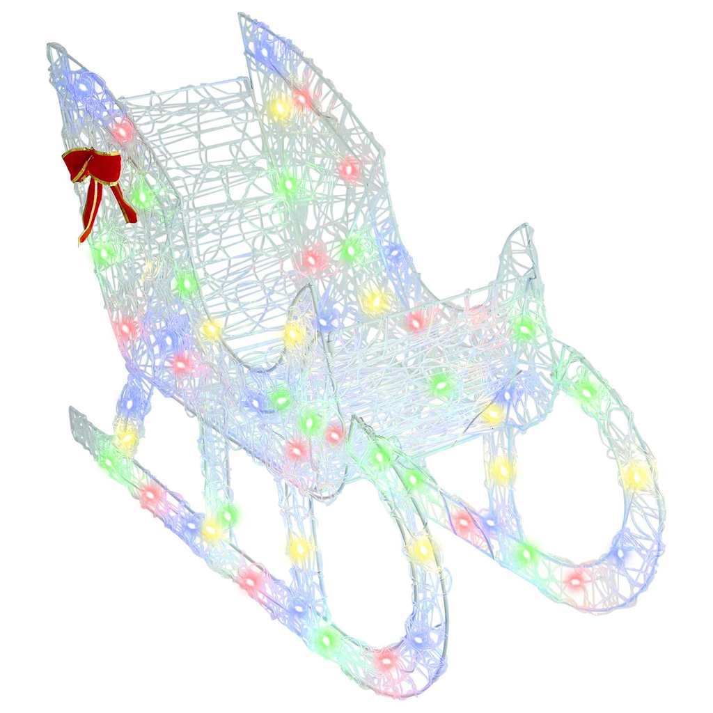 Reinsdyr Trekke Slede fargerik 70 x 26 x 128,5 cm Akryl