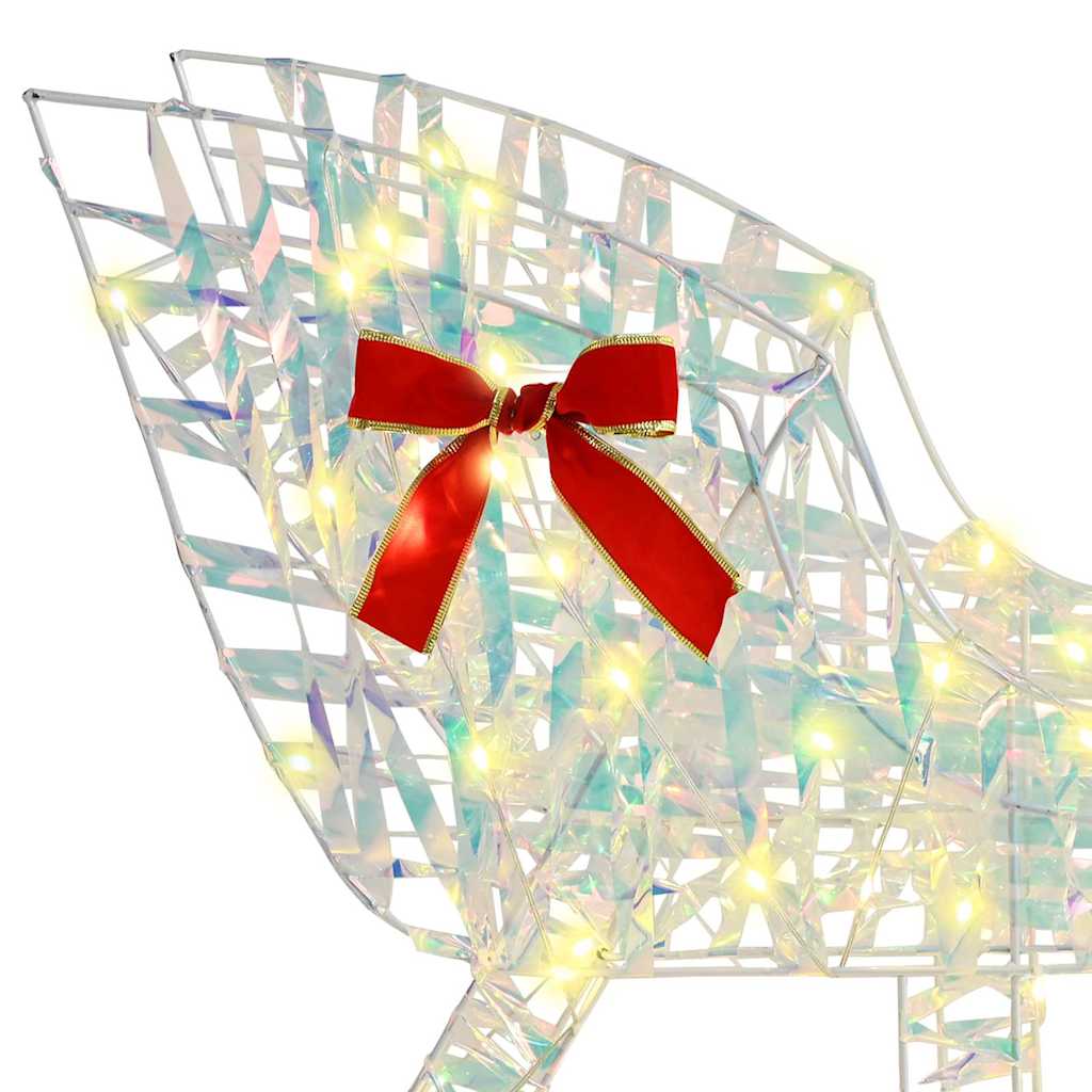 Reinsdyr Trekke Slede Varmhvit 120 cm 55 cm PET