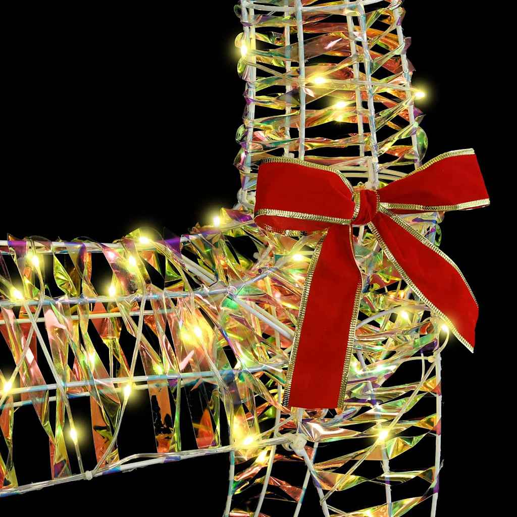 Reinsdyr Trekke Slede Varmhvit 120 cm 55 cm PET