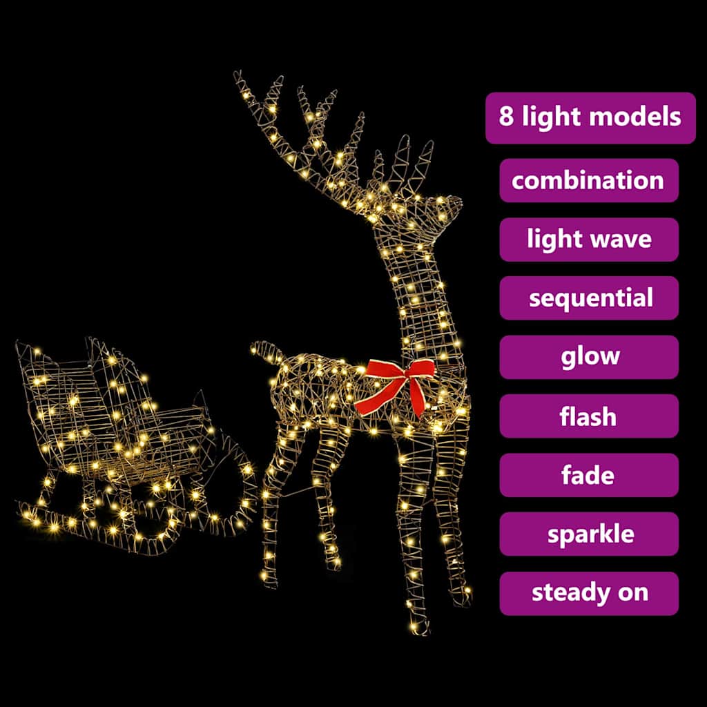 Reinsdyr Trekke Slede Varmhvit 120 cm 55 cm Rotting