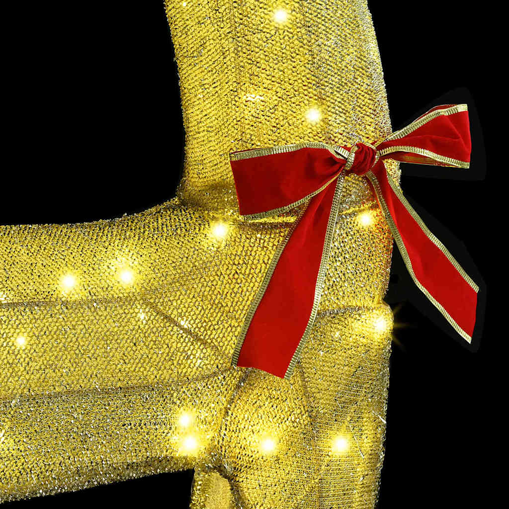 Reinsdyr Trekke Slede Varmhvit 120 cm 55 cm stoff