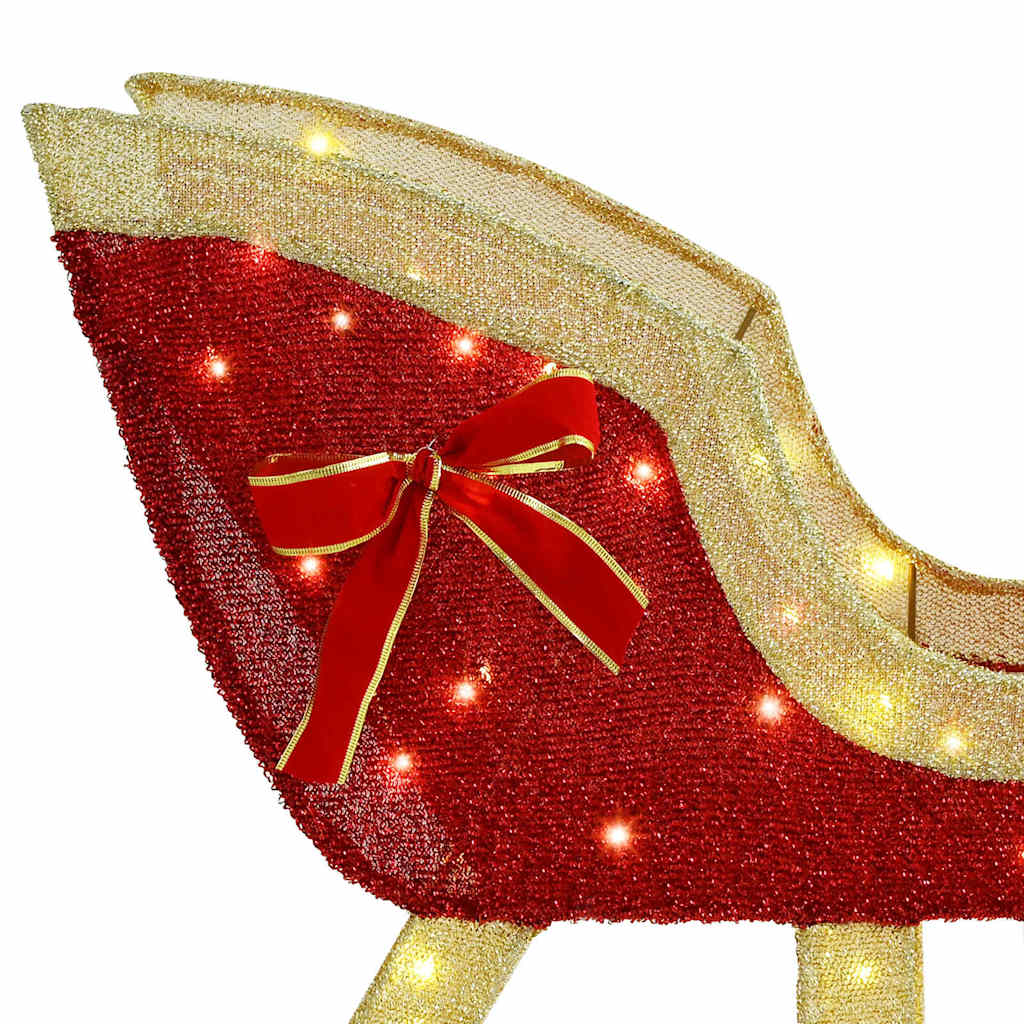 Reinsdyr Trekke Slede Varmhvit 120 cm 55 cm stoff