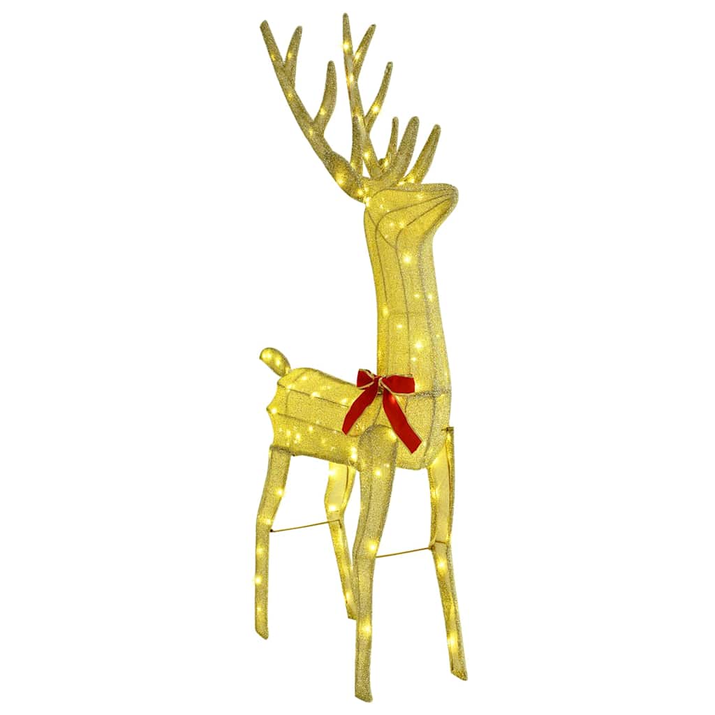 Reinsdyr Trekke Slede Varmhvit 120 cm 55 cm stoff