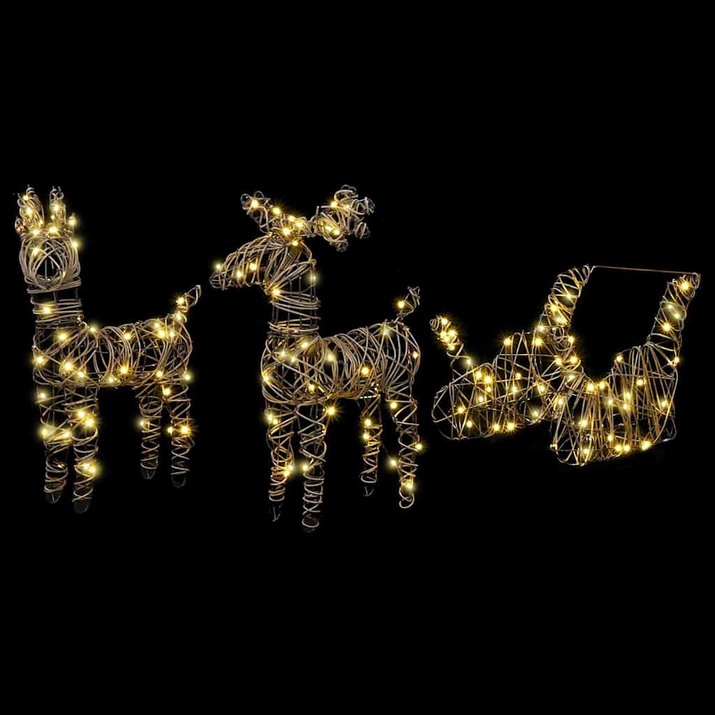 Reinsdyr Trekke Slede Varmhvit 52.5 x 28 x 32.5 cm Rotting