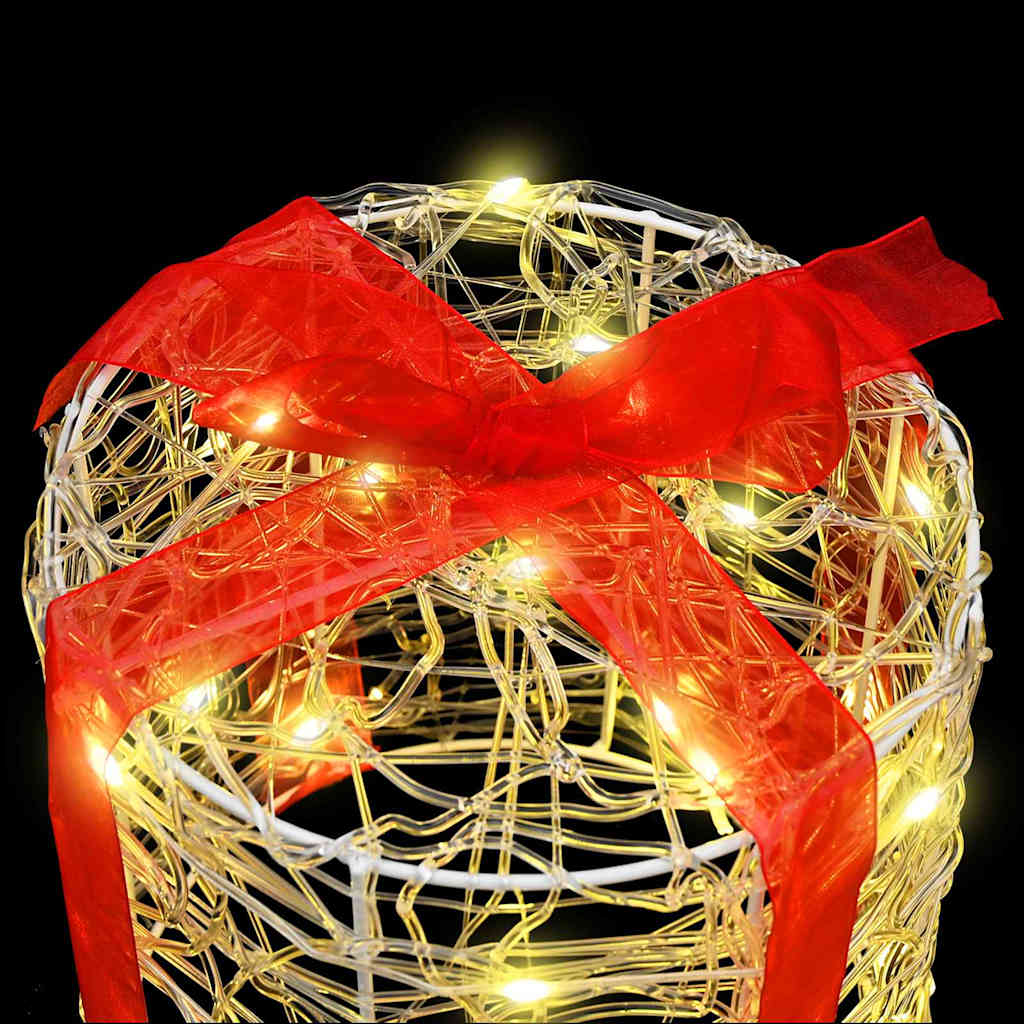 Gaveeske Dekorasjon 3 pcs Varmhvit 20 x 20 x 21 cm Akryl