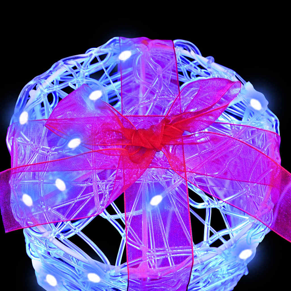 Gaveeske Dekorasjon 3 pcs Blå 20 x 20 x 21 cm Akryl