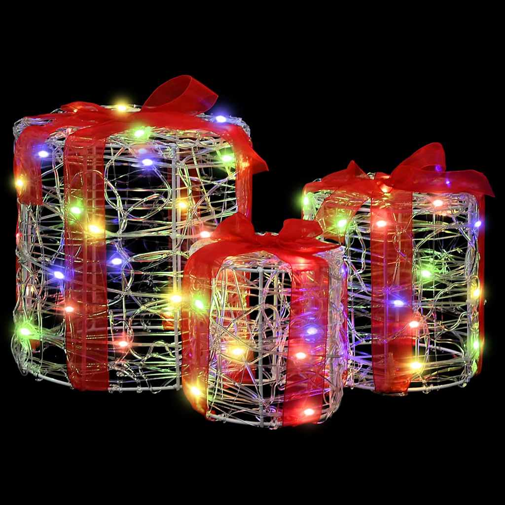 Gaveeske Dekorasjon 3 pcs fargerik 20 x 20 x 21 cm Akryl