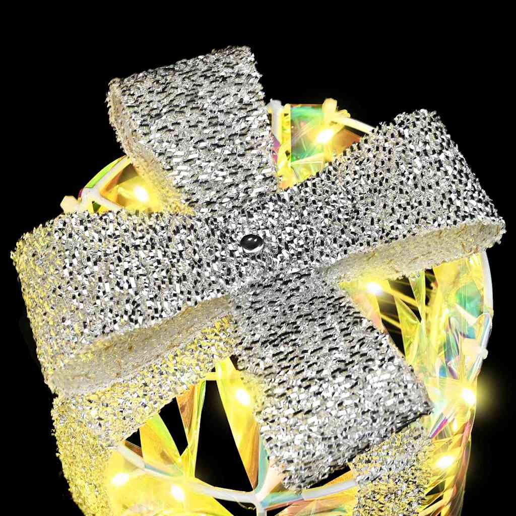 Gaveeske Dekorasjon 3 pcs Varmhvit 20 x 20 x 20 cm PET