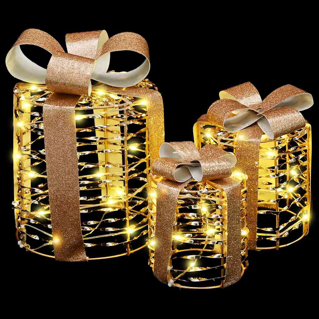 Gaveeske Dekorasjon 3 pcs Varmhvit 12 cm 15 cm 20 cm PET