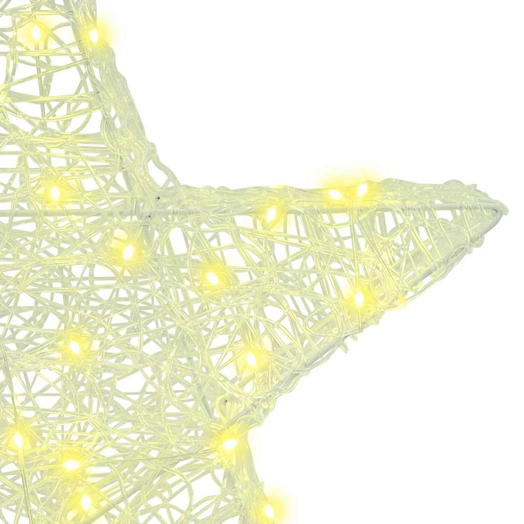 3D Stjerne med 50 LED Varmhvit 55 x 53,5 x 10 cm Akryl