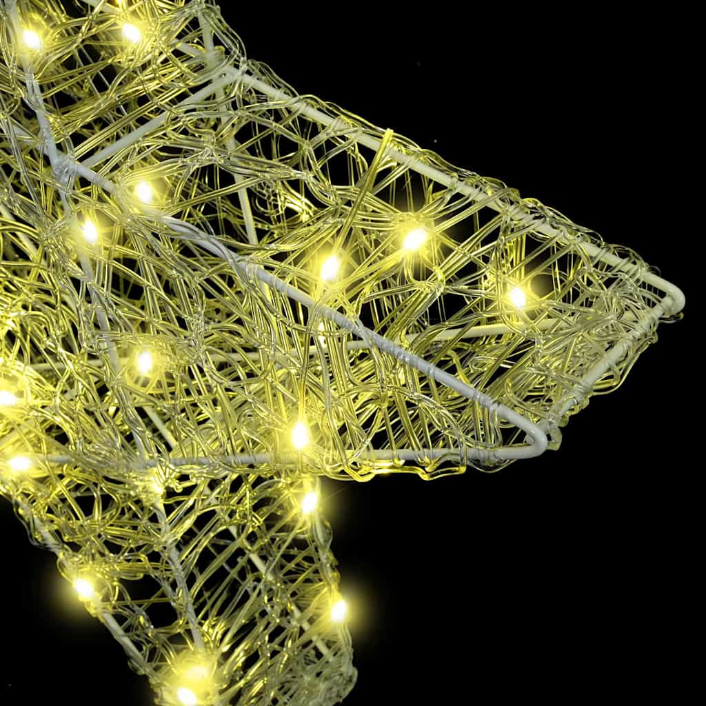 3D Stjerne med 50 LED Varmhvit 55 x 53,5 x 10 cm Akryl