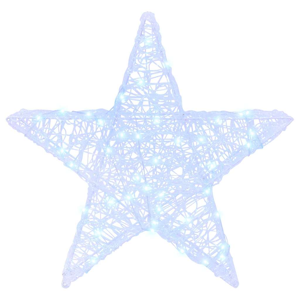 3D Stjerne med 50 LED Kaldhvit 55 x 53,5 x 10 cm Akryl