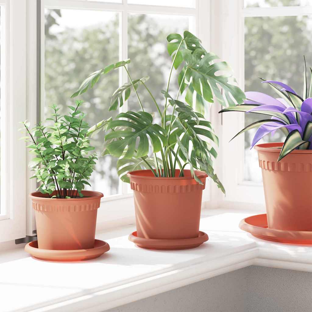 Rund Blomsterpotte 6 pcs Klinker Rød Ø 15 x 12 cm Plast