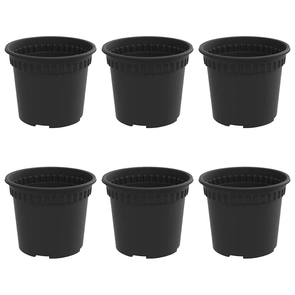 Rund Blomsterpotte 6 pcs Svart Ø 12,5 x 10 cm Plast