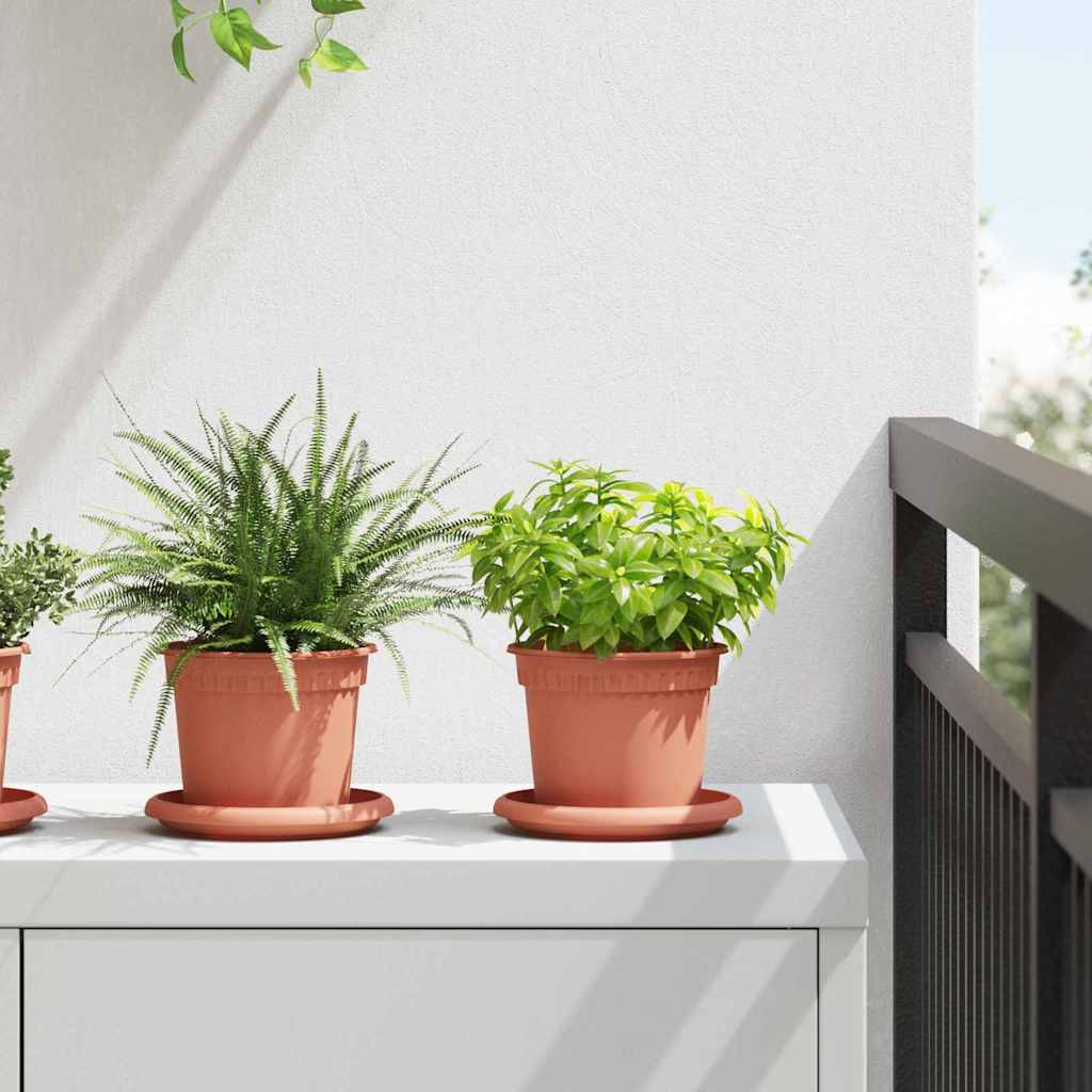 Rund Blomsterpotte 24 pcs Klinker Rød Ø 12,5 x 10 cm Plast